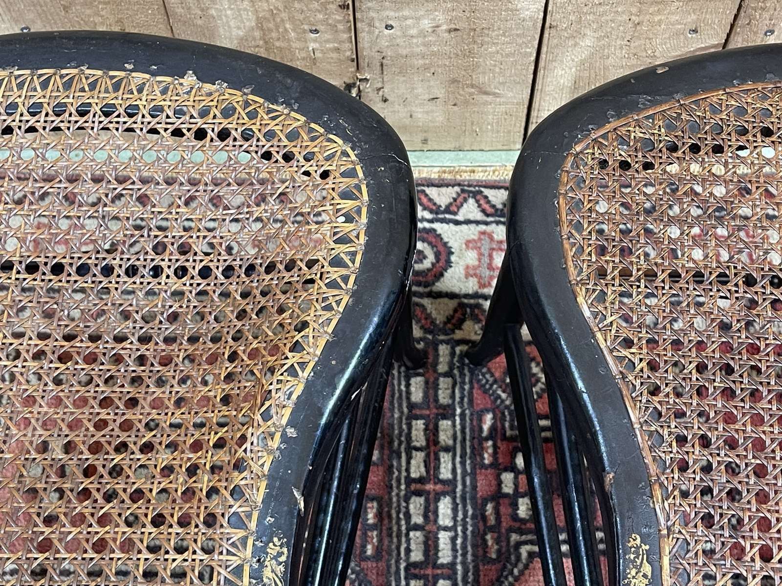 photo furniture Pair Of Napoleon III 19th Century Chairs In Norci Wood And Mother Of Pearl Inlay