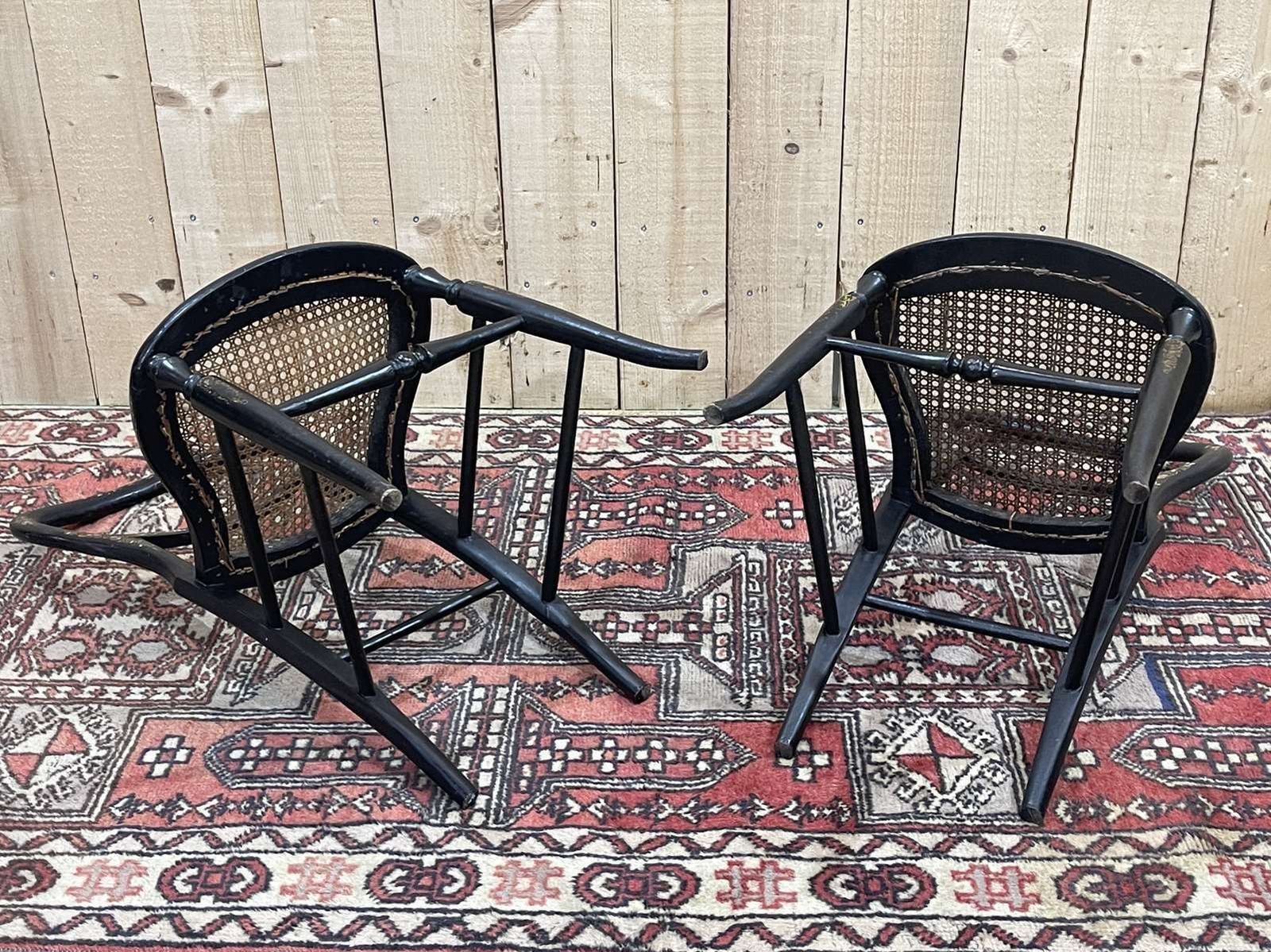 photo buy Pair Of Napoleon III 19th Century Chairs In Norci Wood And Mother Of Pearl Inlay