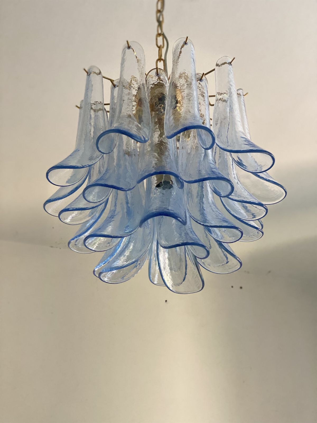 Contemporary Blue “Selle” Murano Glass Chandelier photo furniture