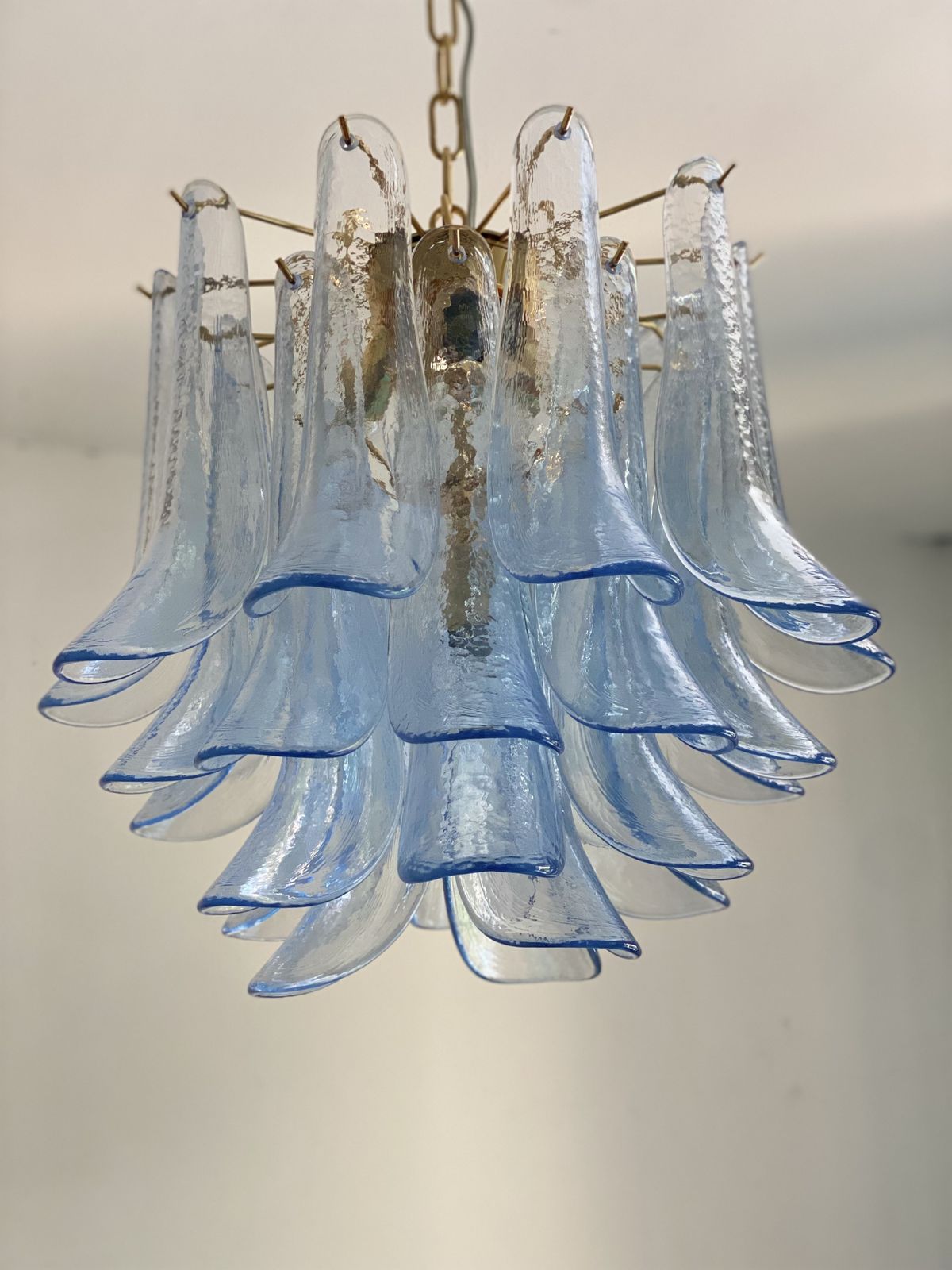 Contemporary Blue “Selle” Murano Glass Chandelier photo for sale