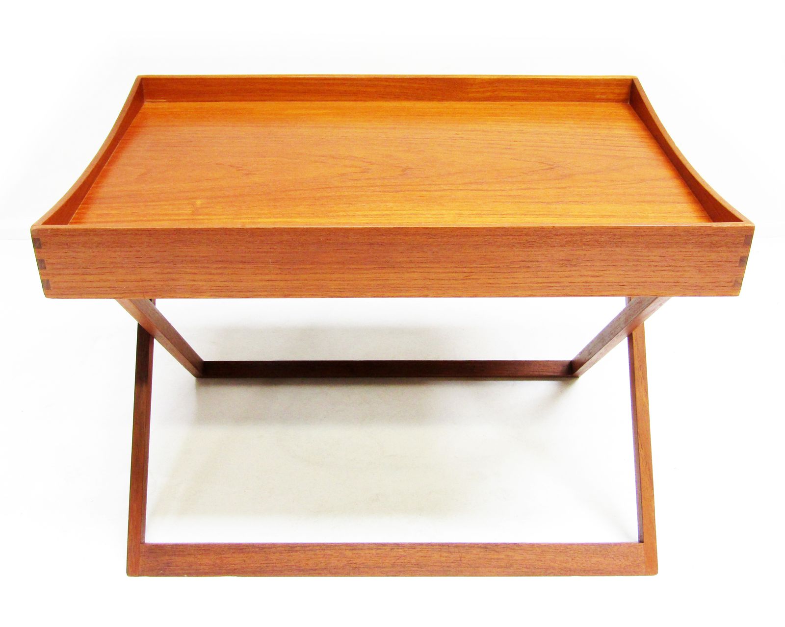 850.0 1960s Danish Folding Campaign Side Table In Teak By Torsten Johansson For Bo Ex photo