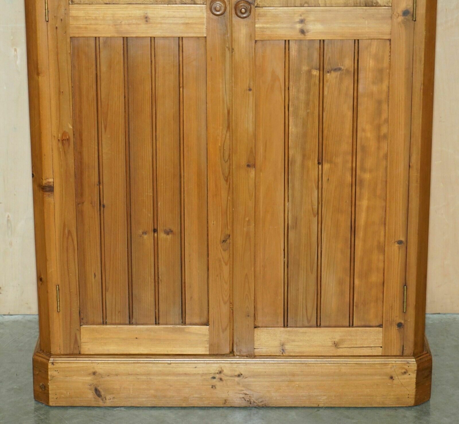 Exquisite Vintage Hand Carved Art Nouveau Pine Wardrobe Nude Nymphs Inside photo vintage