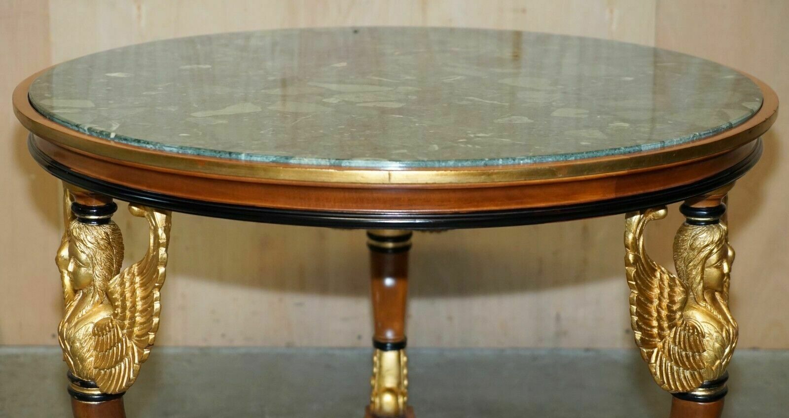 Vintage Egyptian Revival Sphinx Giltwood & Marble Centre Occasional Table photo Furniture