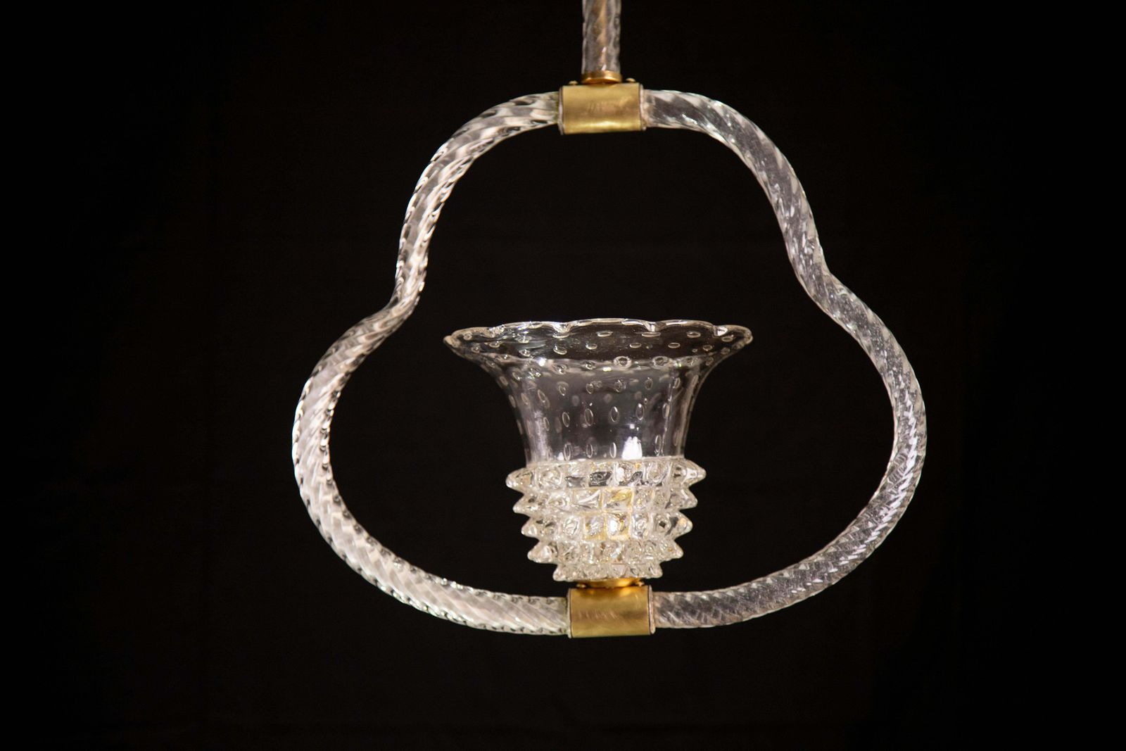 Art Decò Ercole Barovier Chandelier Rostrato And Bullicante Murano Glass, 1940s photo for sale