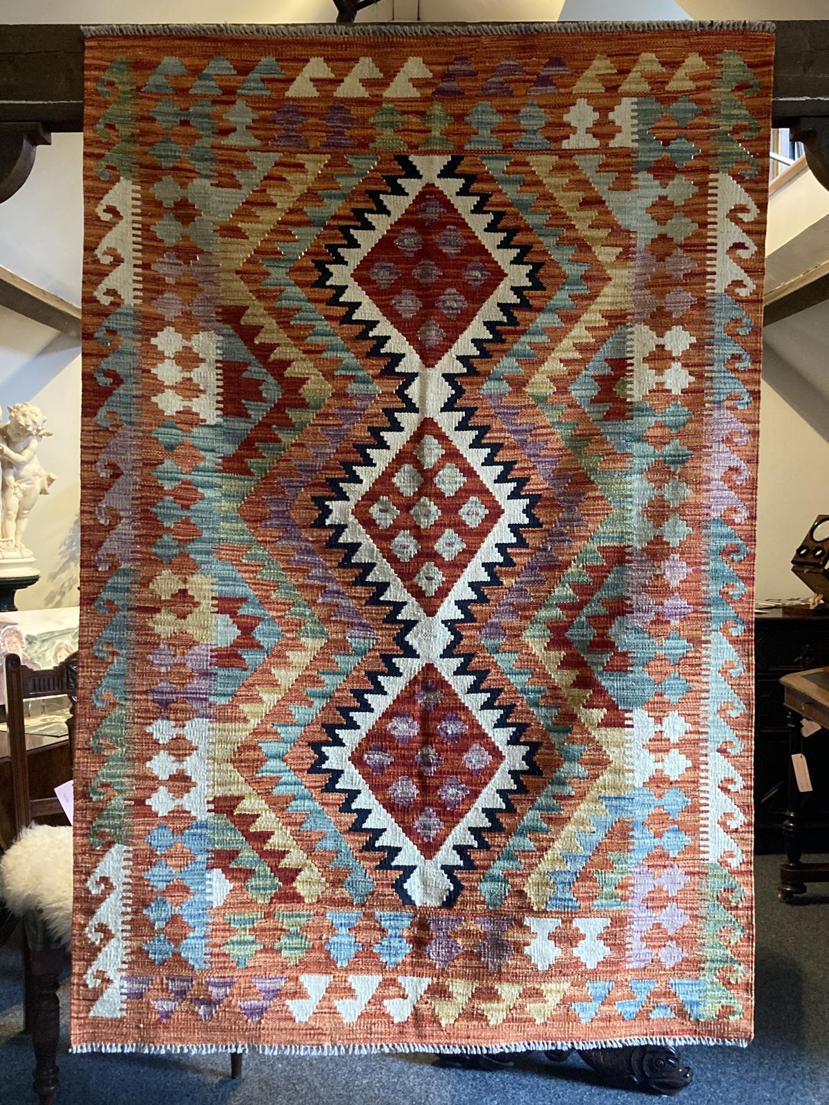 Vintage Turkish Anatolian Kilim, Circa 20th Century