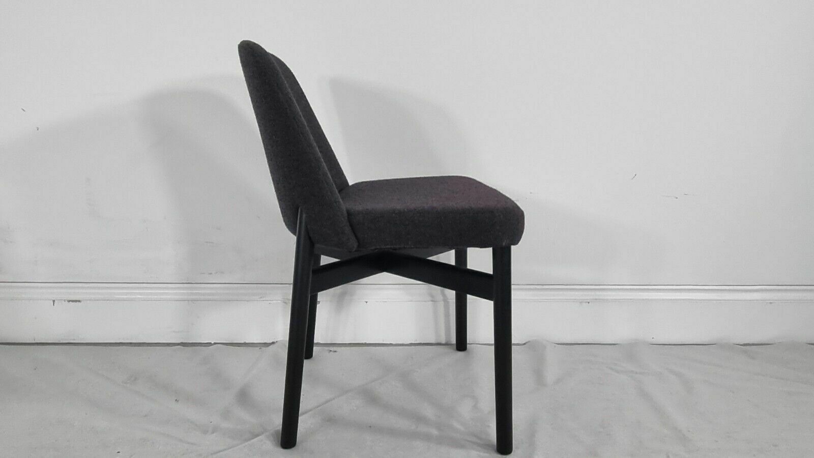 A Stunning Set Of 4 Knoll Studio Krusin 016 Chairs In A Charcoal Boucle Fabric photo Furniture