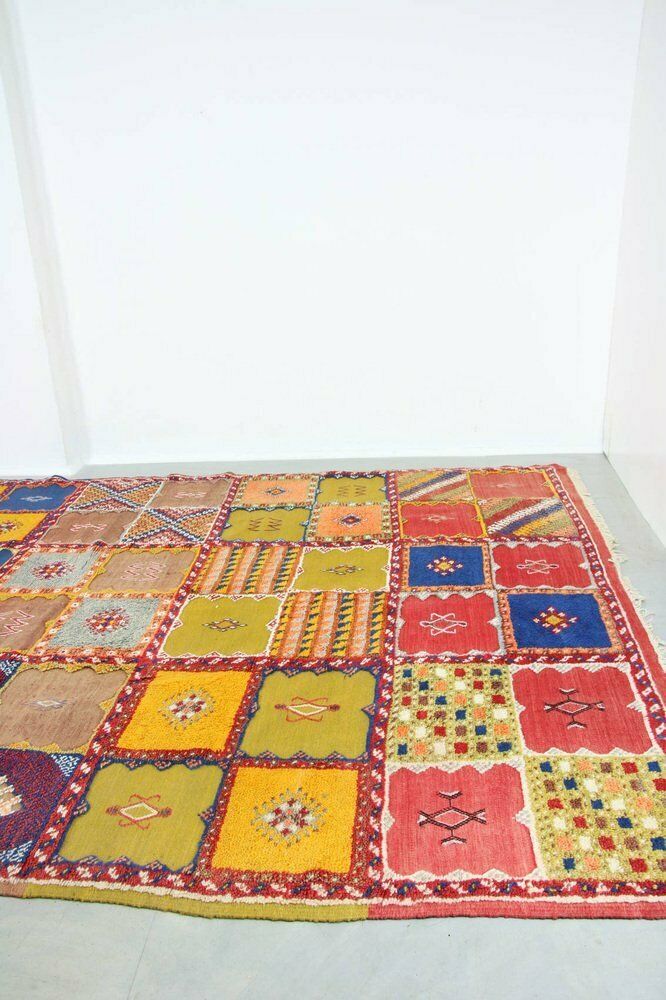 photo vintage Large Turkish Colourful Rug, 1800s