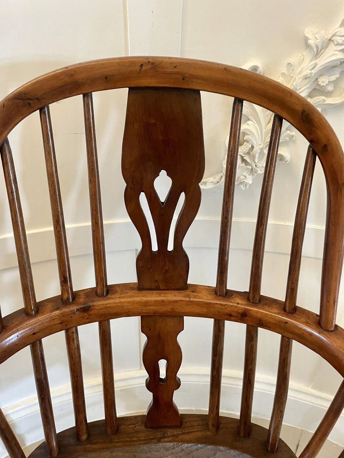 1595.0 Antique Quality Yew Wood Windsor Armchair photo
