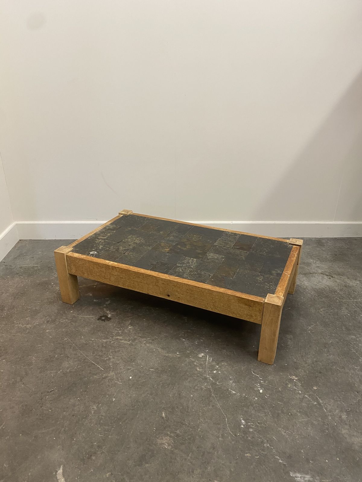 photo for sale Slate Tiled Brutalist Coffee Table, France 1970s.