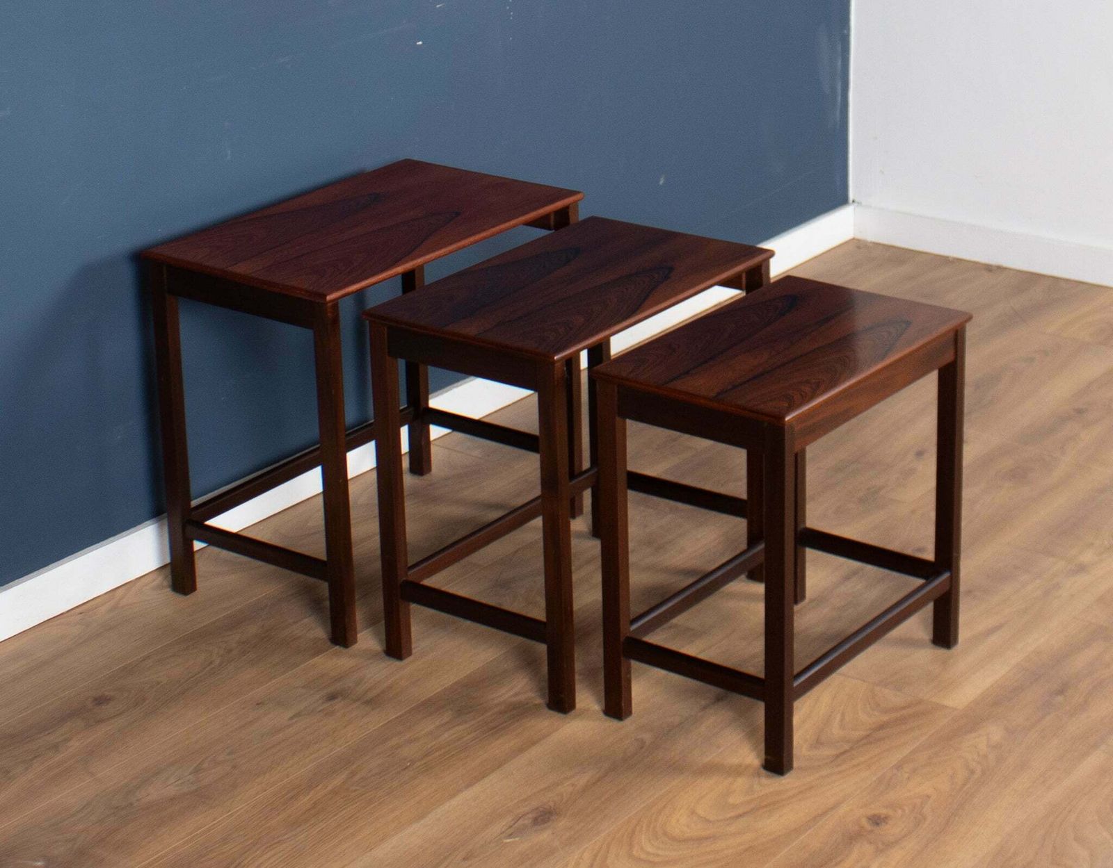 Retro Teak 1960s Mid Century Nest Of Tables Coffee Tables By E W Bach Odense Møbelfabrik photo vinterior