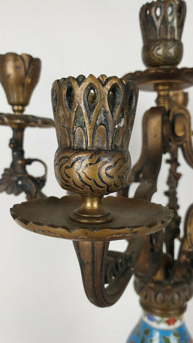 Candelabra In Porcelain And Bronze, Japonisme, Xixth Century photo buy