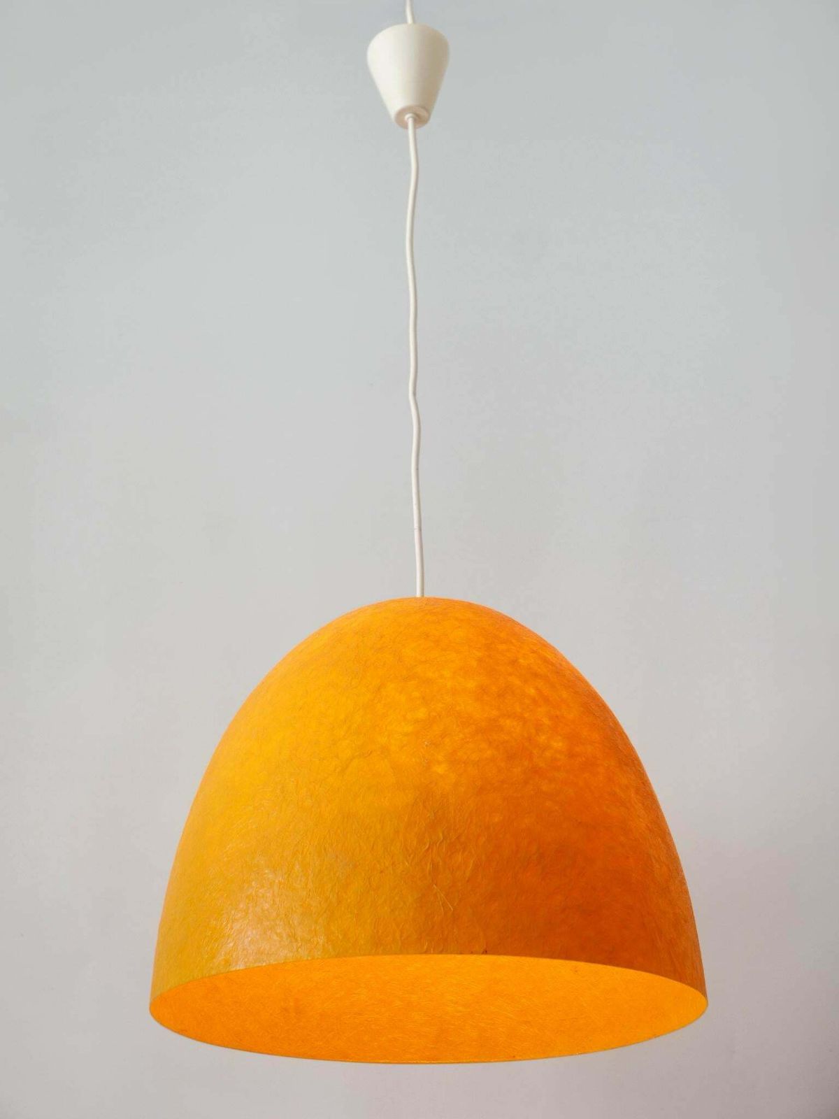 Rare Mid Century Modern Fibreglass Pendant Lamp Or Hanging Light Germany 1970s photo vintage
