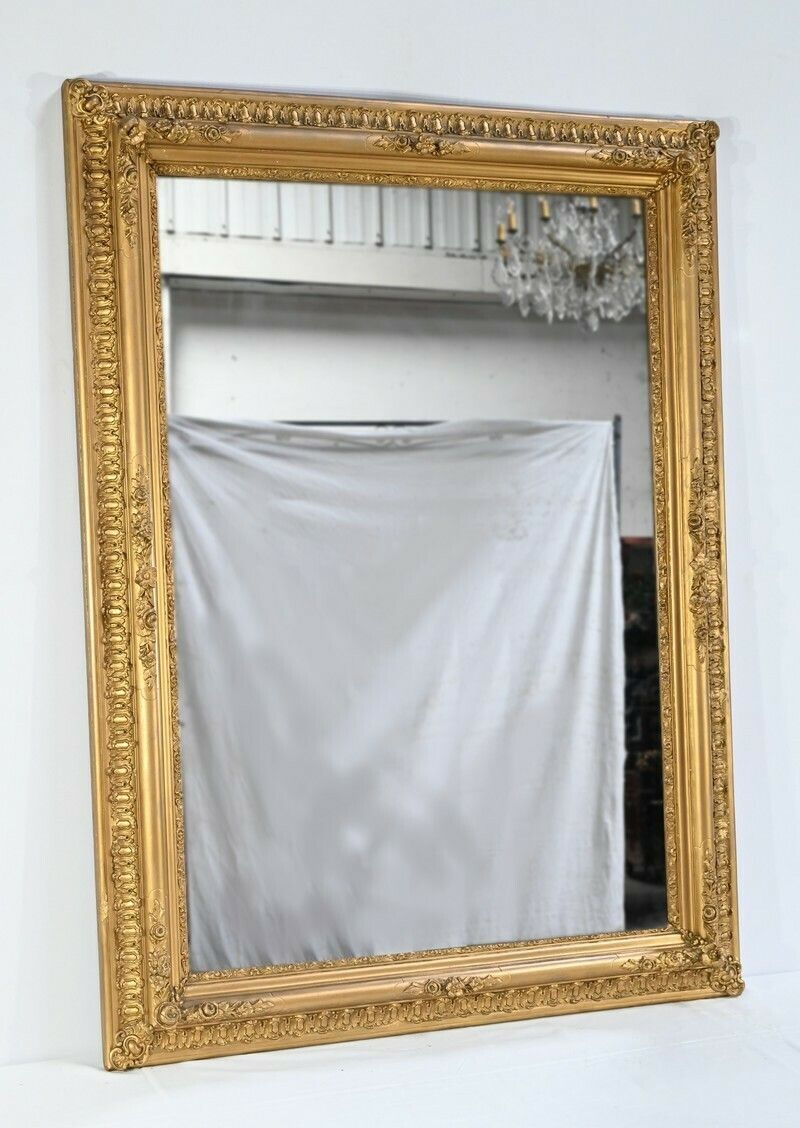 Important Mirror In Golden Wood   1st Part Of The 19th Century photo for sale