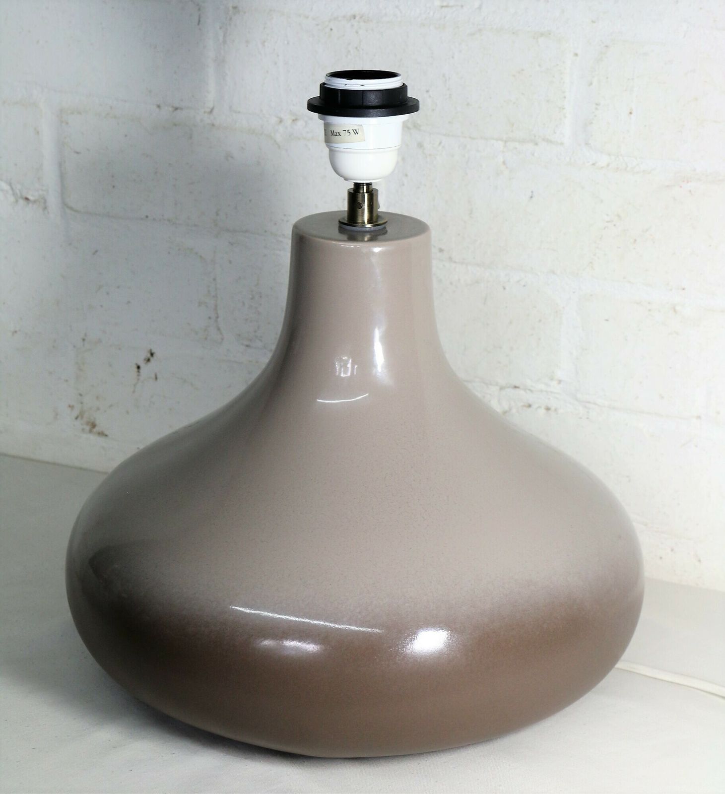 130.0 Vintage Table Lamp Fdc Faïencerie De Charolles French Ceramic Lamp 1980's photo