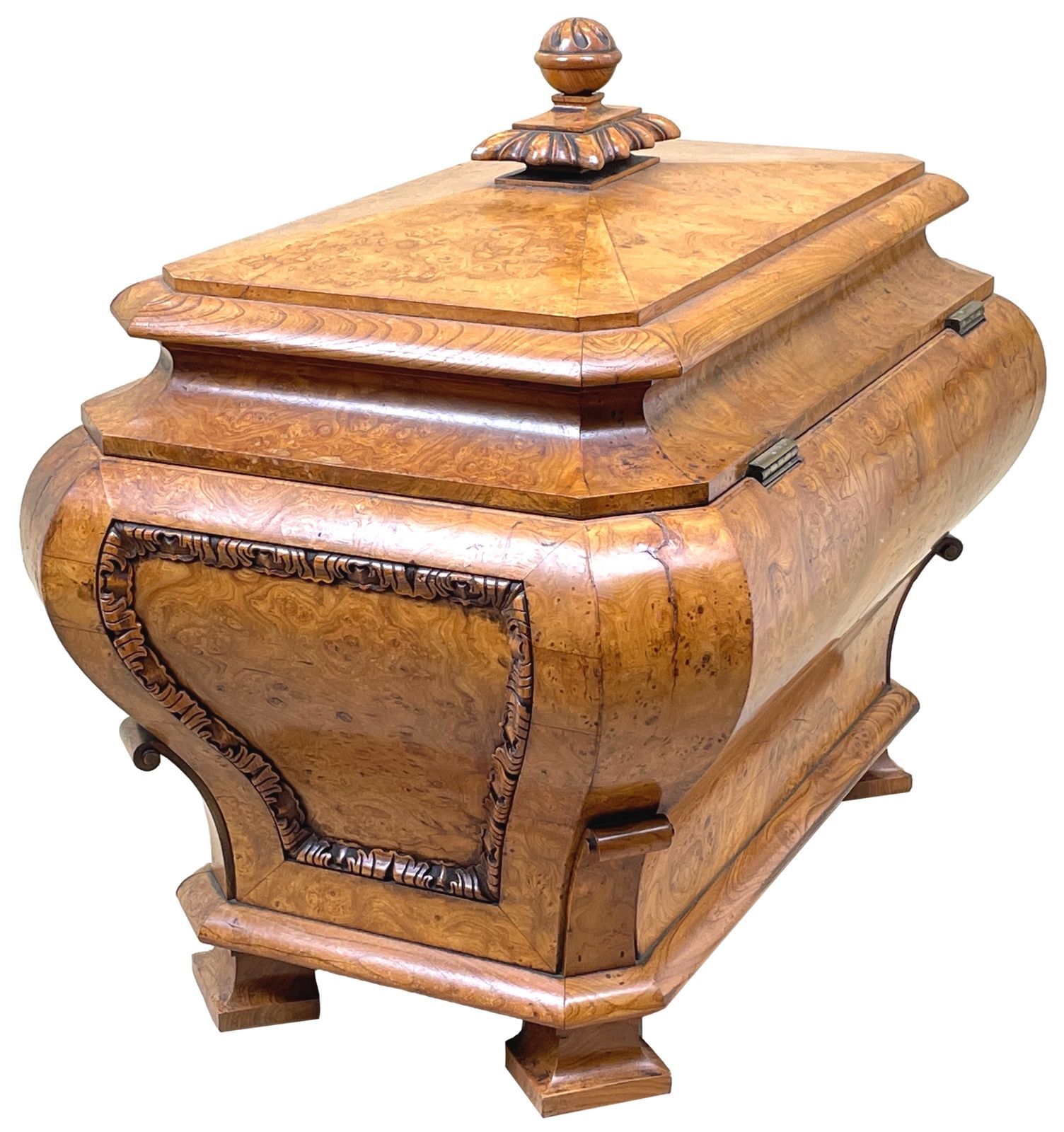 Regency 19th Century Burr Elm Cellarette (England, Circa 1835) photo vintage