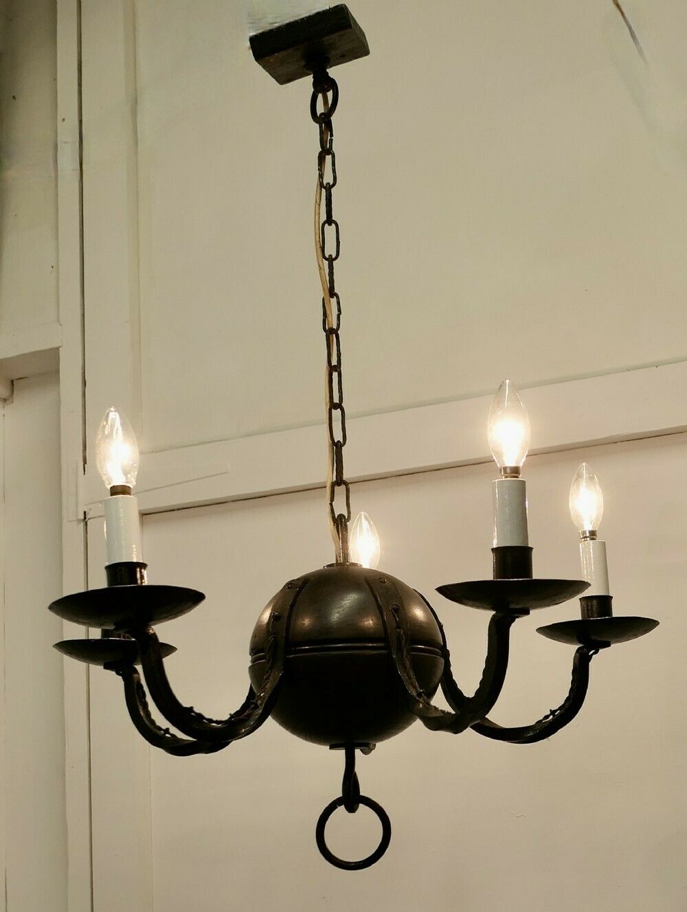 photo furniture A Superb Gothic Iron And Wood Chandelier