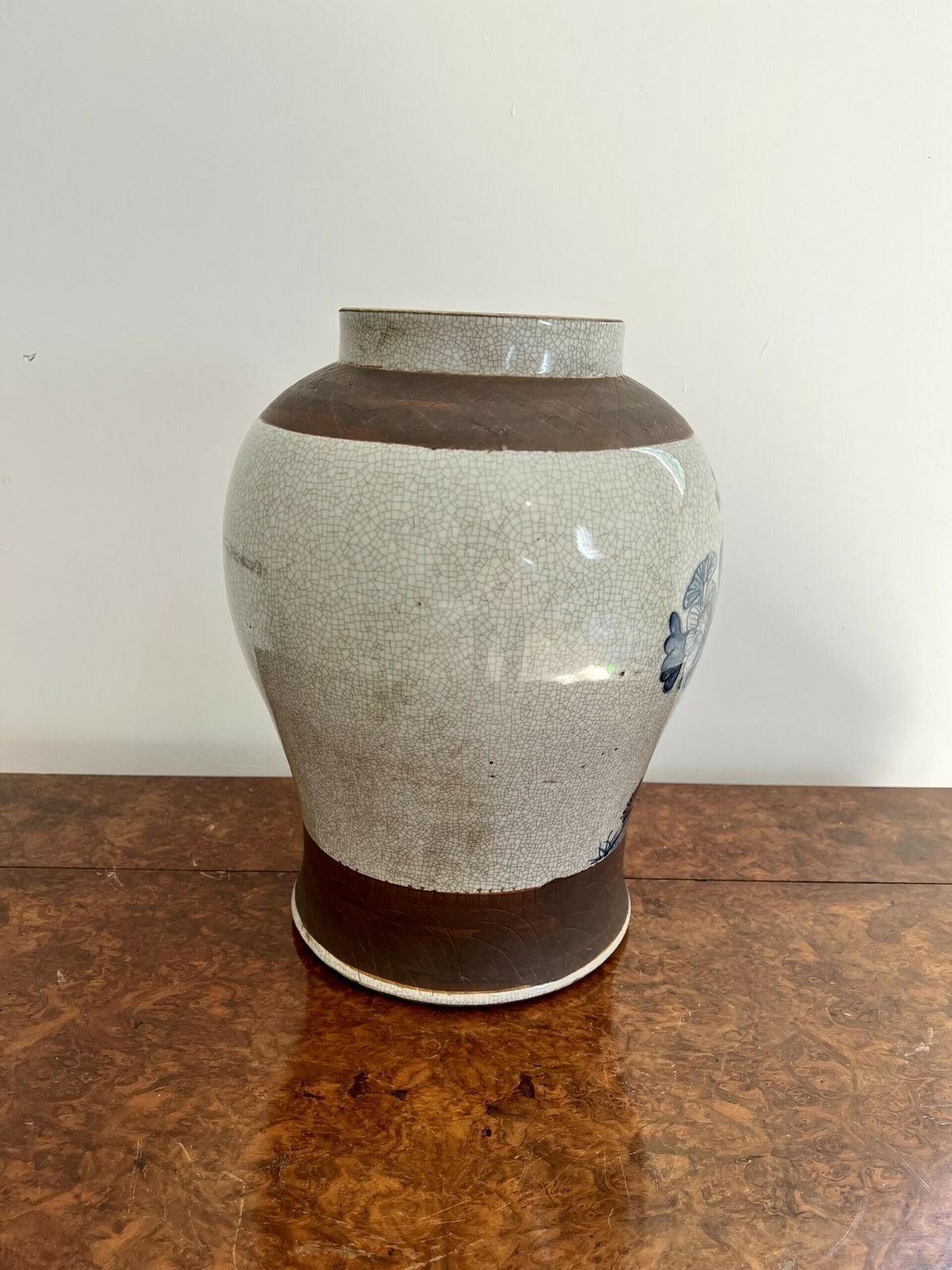 Quality Pair Of Antique Chinese Crackle Ware Lidded Vases photo buy