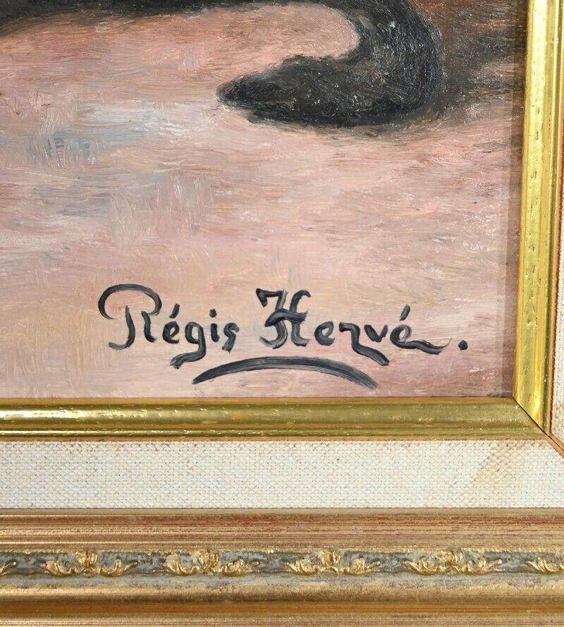 photo for sale Oil On Canvas, Signed R.Hervé   2nd Part 20th Century