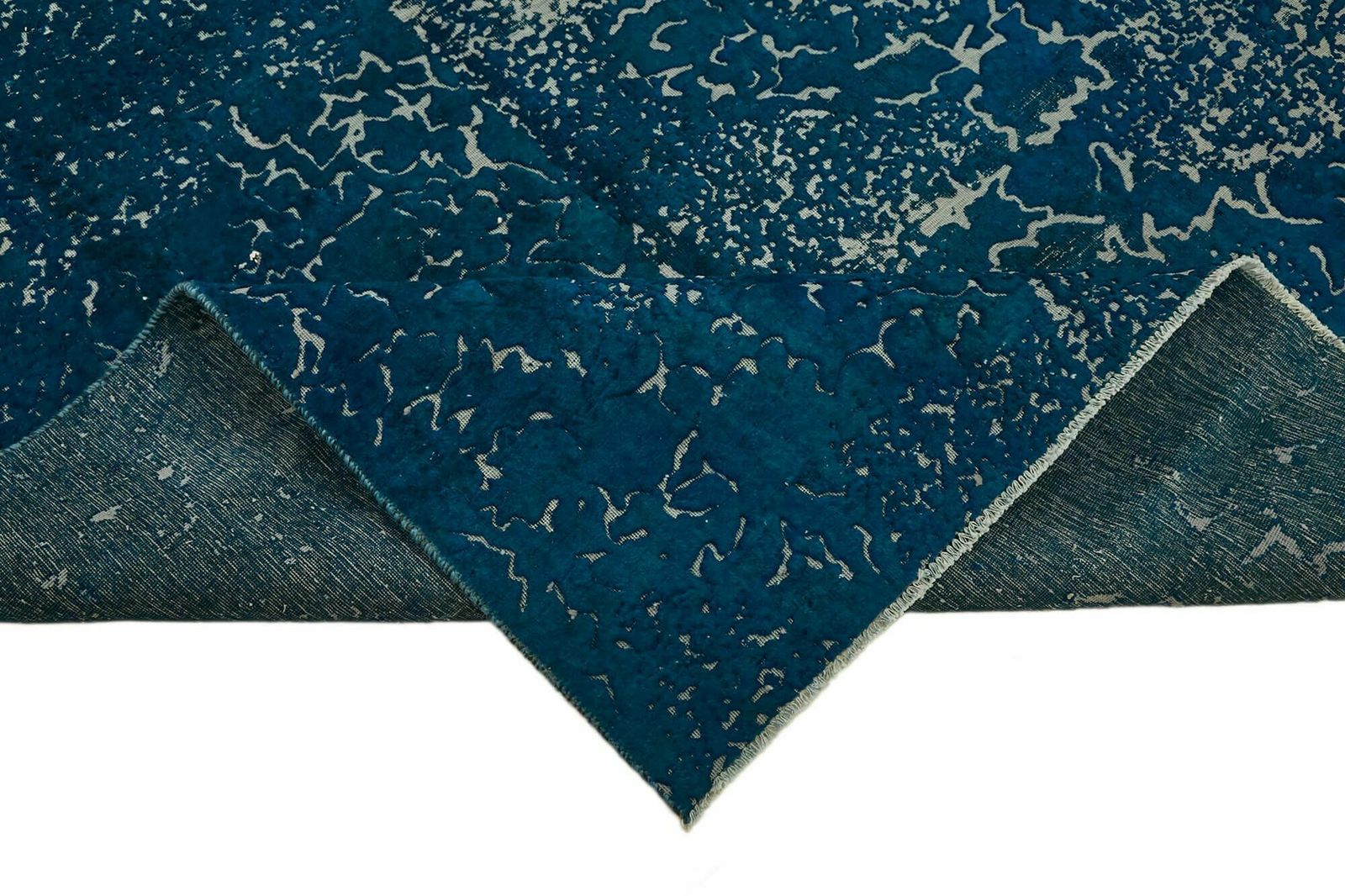 Grand tapis vintage fait main, bleu, années 1980 (302 x 180 cm) photo vinterior