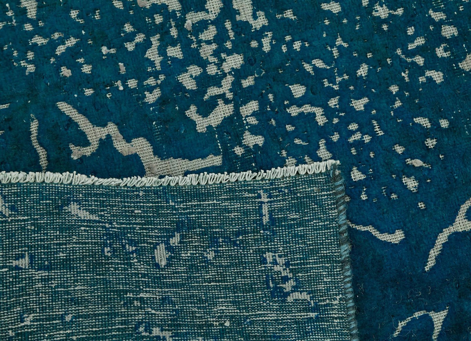 Handgemaakt blauw vintage vloerkleed uit de jaren 1980, groot formaat (302 x 180 cm) photo buy
