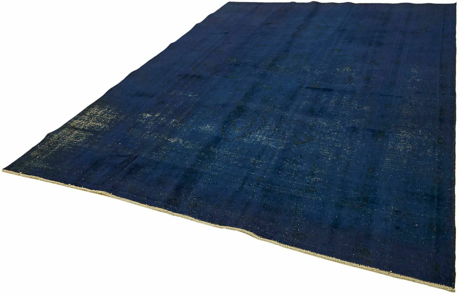 Handmade Blue Over Dyed Large Vintage Area Rug, Late 20th Century ( 330 X 244 Cm ) photo for sale