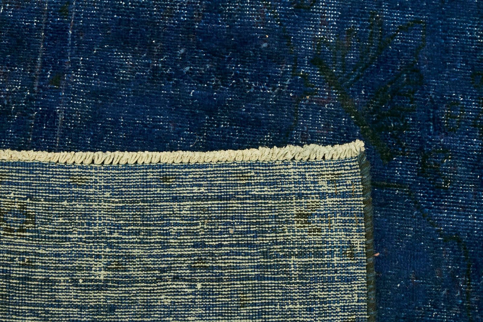 Handmade Blue Over Dyed Large Vintage Area Rug, Late 20th Century ( 330 X 244 Cm ) photo buy