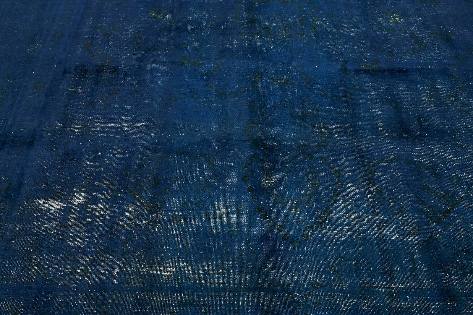 photo for sale Handmade Blue Over Dyed Large Vintage Area Rug, Late 20th Century ( 330 X 244 Cm )