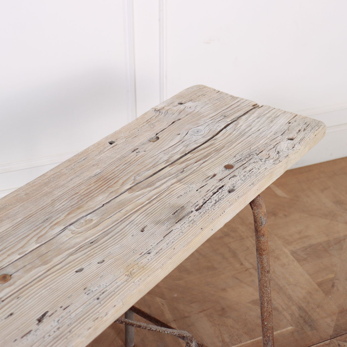 French Bleached Trestle Table, 1800s photo for sale