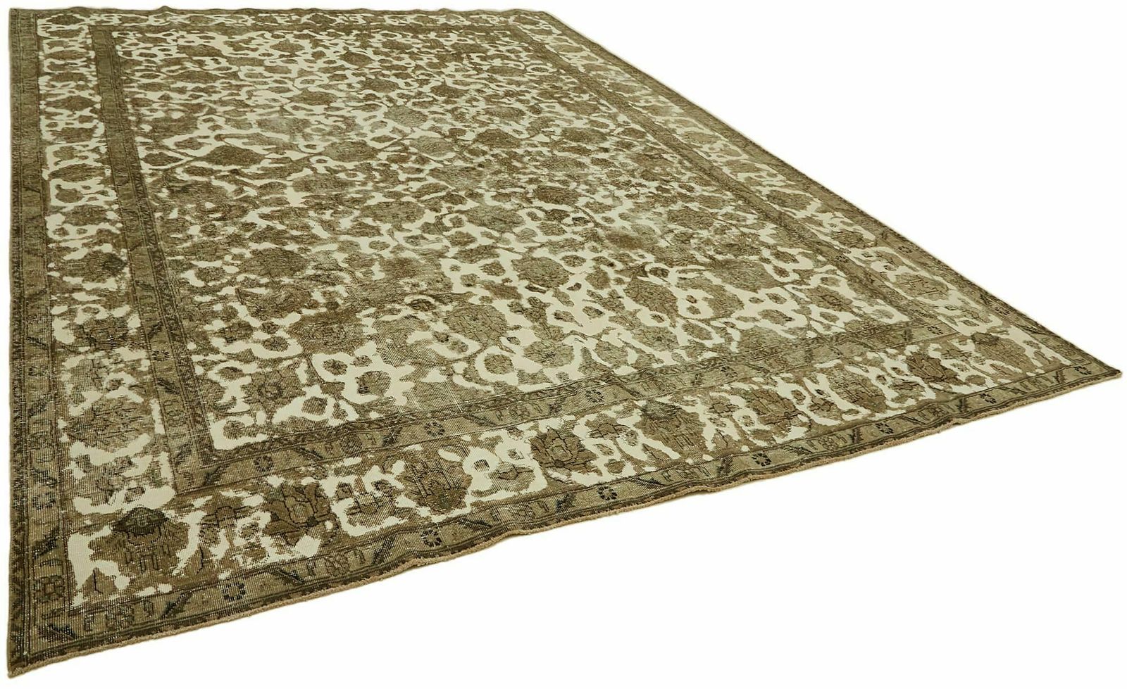 Handgemaakt decoratief beige vintage vloerkleed ( 398 x 298 cm ) photo furniture