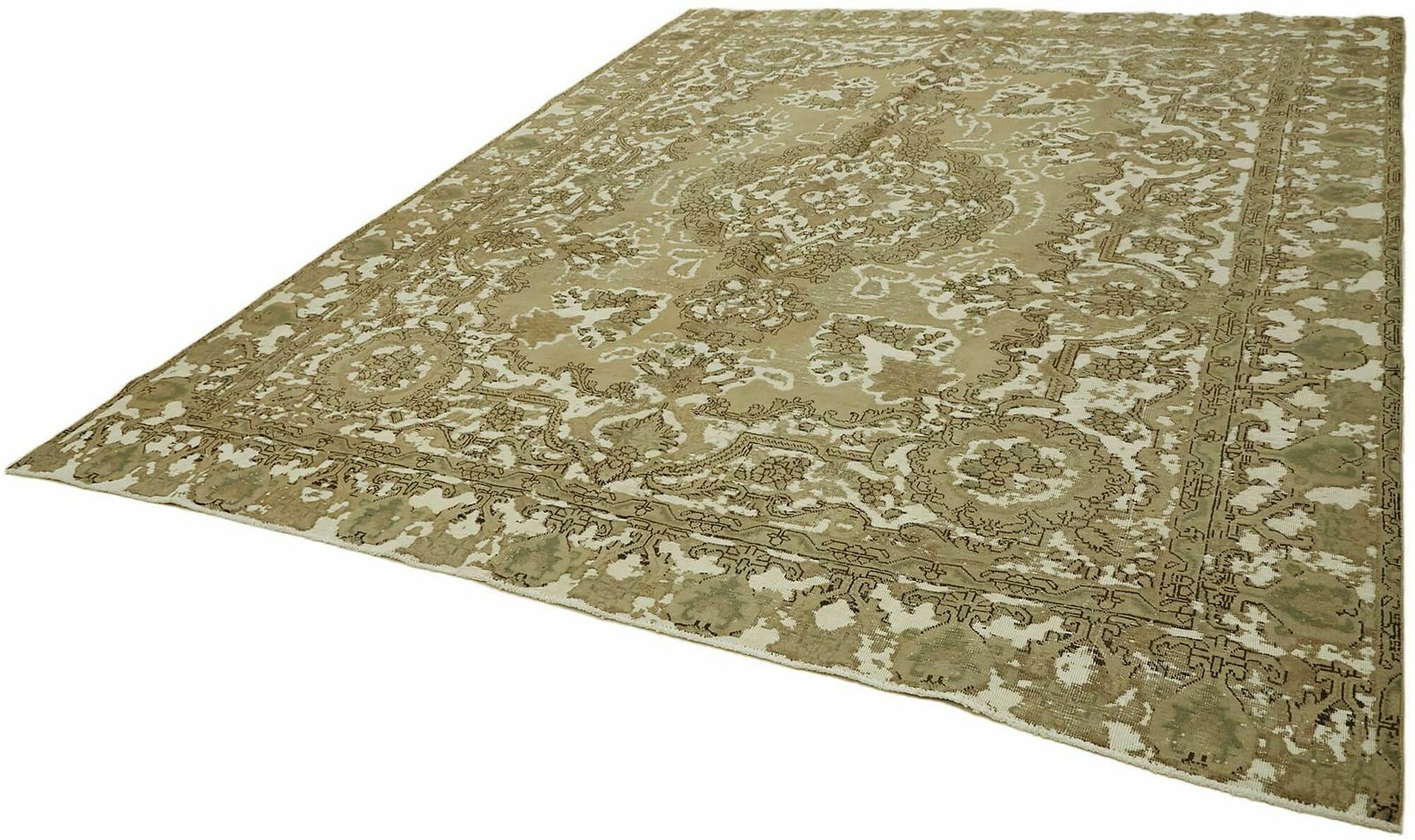 Handmade Decorative Beige Vintage Area Rug ( 355 X 285 Cm ) photo for sale