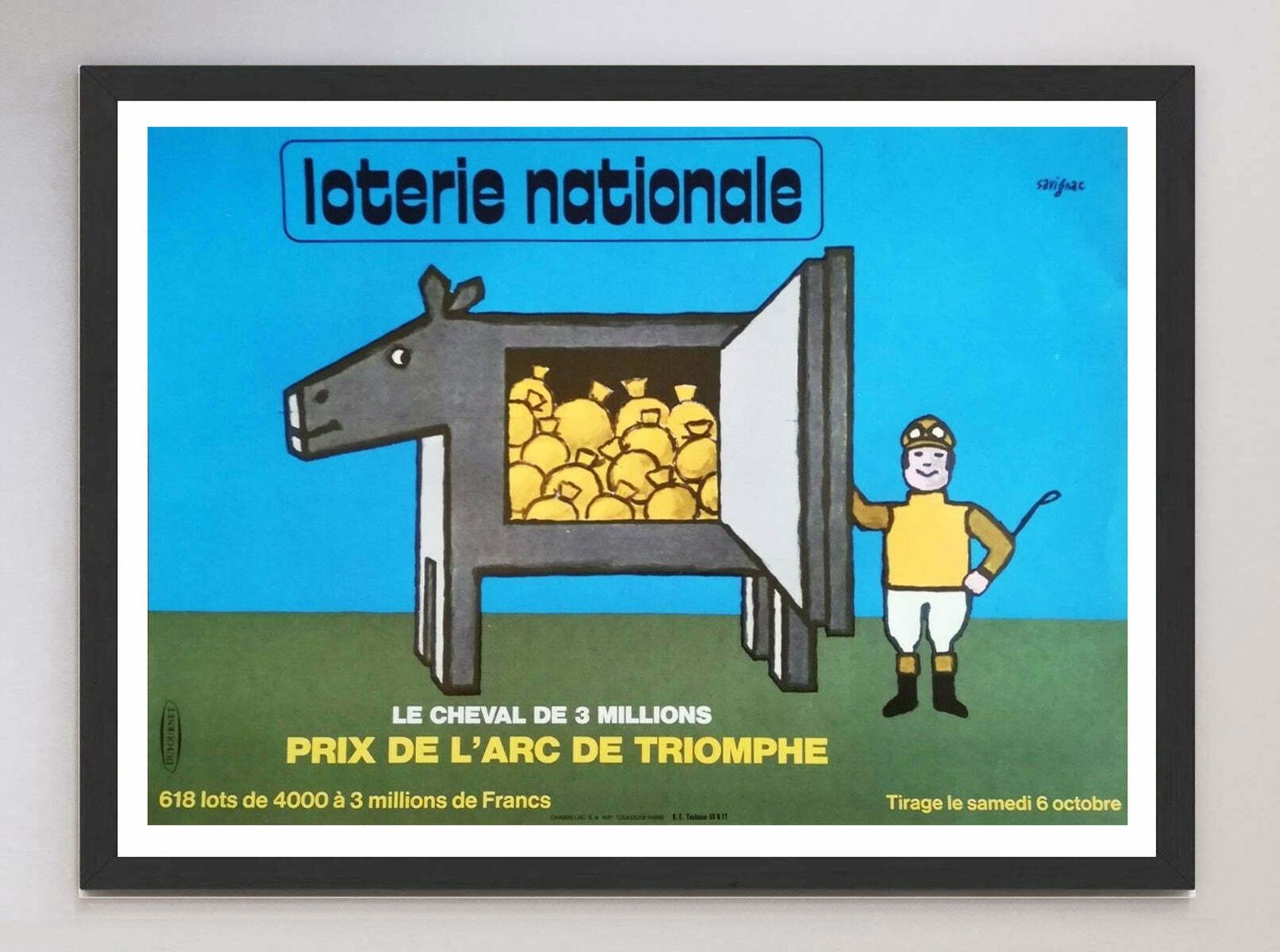 Loterie Nationale   Savignac Original Vintage Poster photo furniture