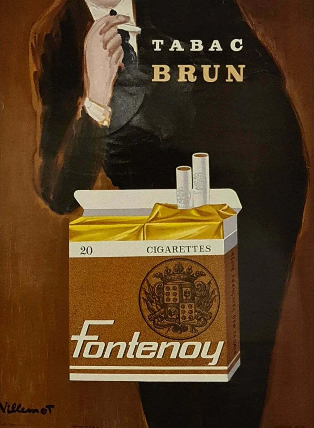 Cigarettes Fontenoy   Villemot Original Vintage Poster