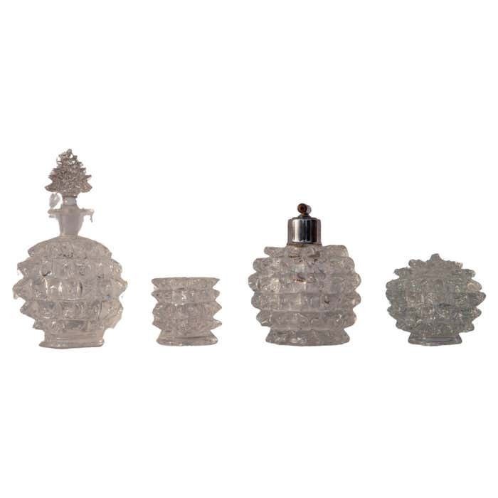 Set Of 4 Ercole Barovier Rostrato Murano Italian Glass Vase For Barovier & Toso