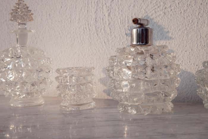 Set Of 4 Ercole Barovier Rostrato Murano Italian Glass Vase For Barovier & Toso photo for sale