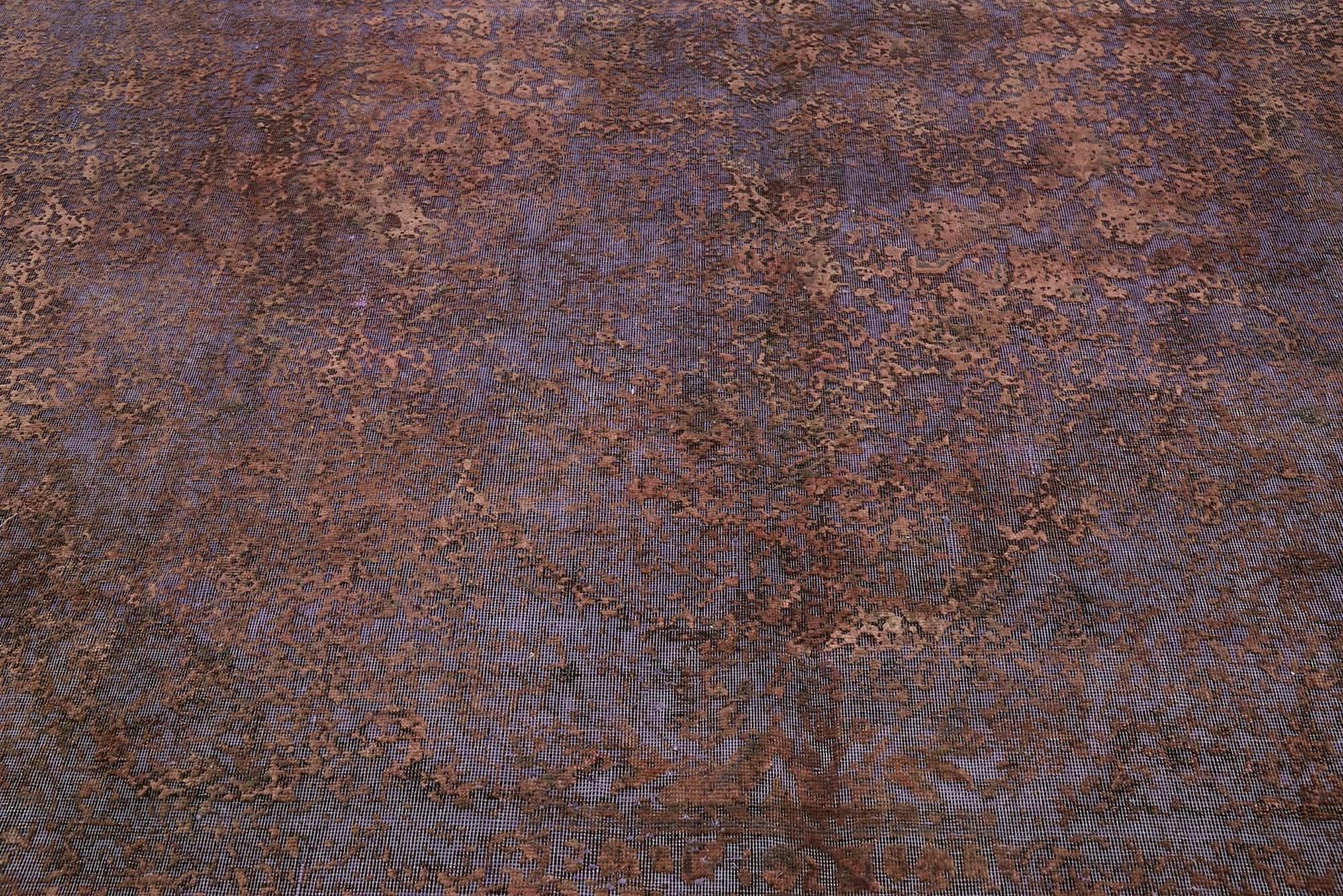 photo for sale Handmade 1980's Purple Over Dyed Large Area Rug ( 387 X 295 Cm )