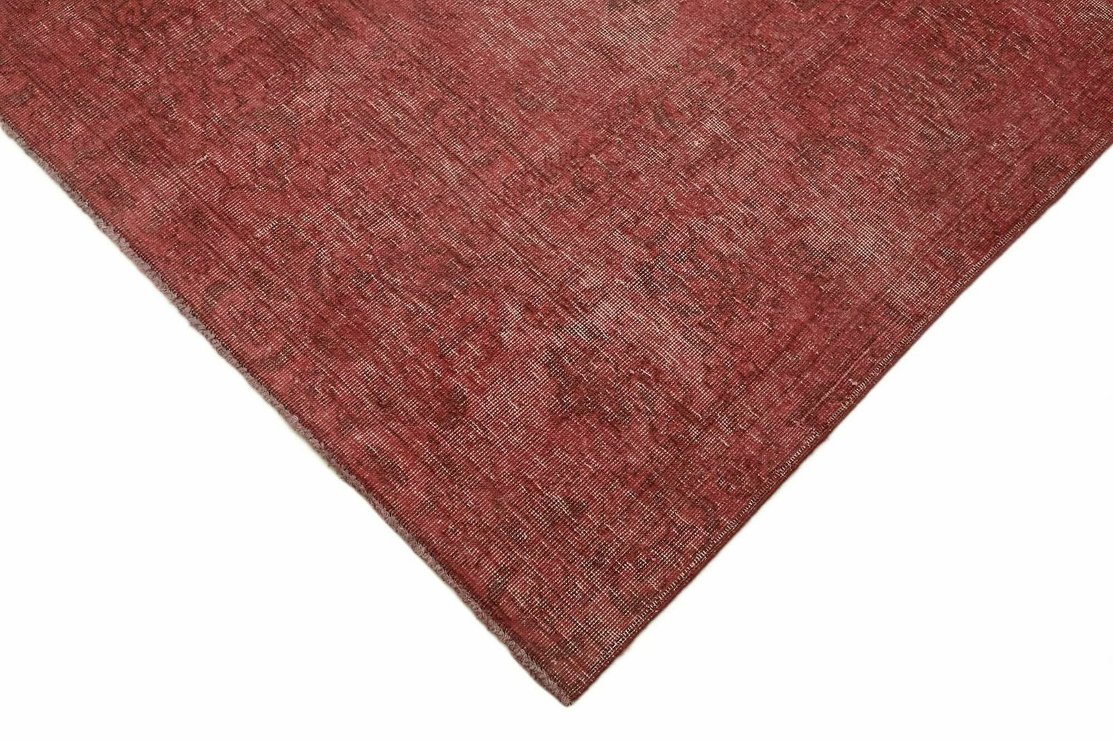Handmade Vintage 1980's Red Over Dyed Area Rug ( 397 X 297 Cm ) photo Textiles