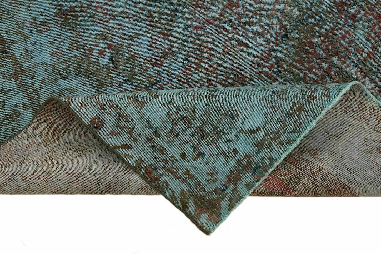 Handmade 1980's Blue Over Dyed Large Area Rug ( 331 X 331 Cm ) photo vinterior