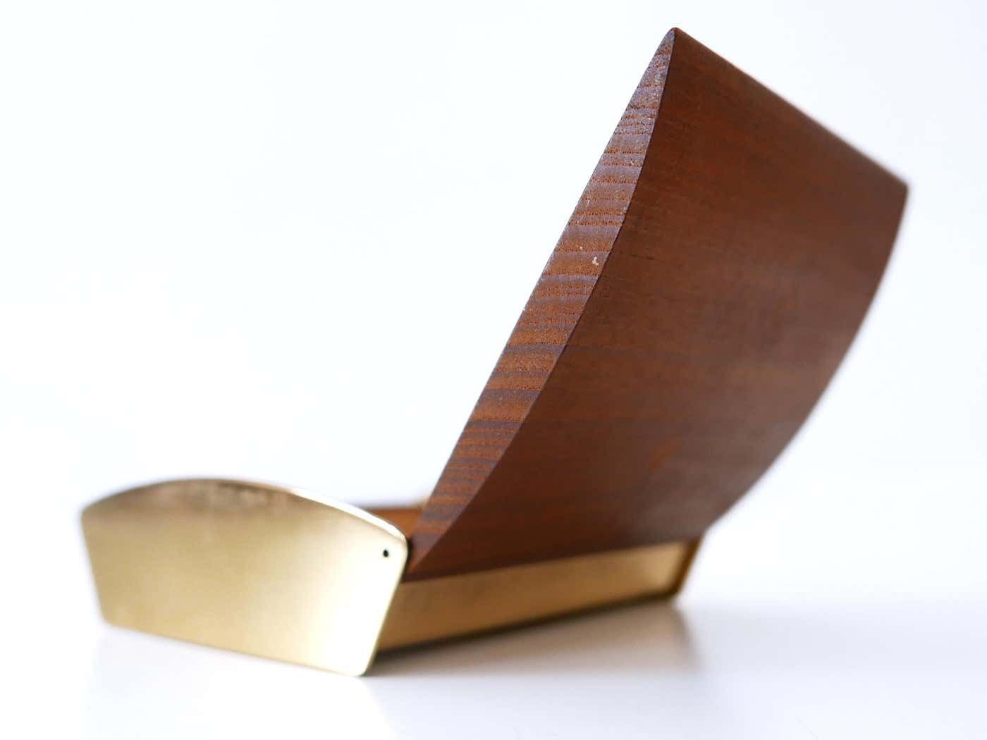 photo buy Rare Mid Century Modern Teak Cork & Brass Box By Carl Auböck Austria 1950s