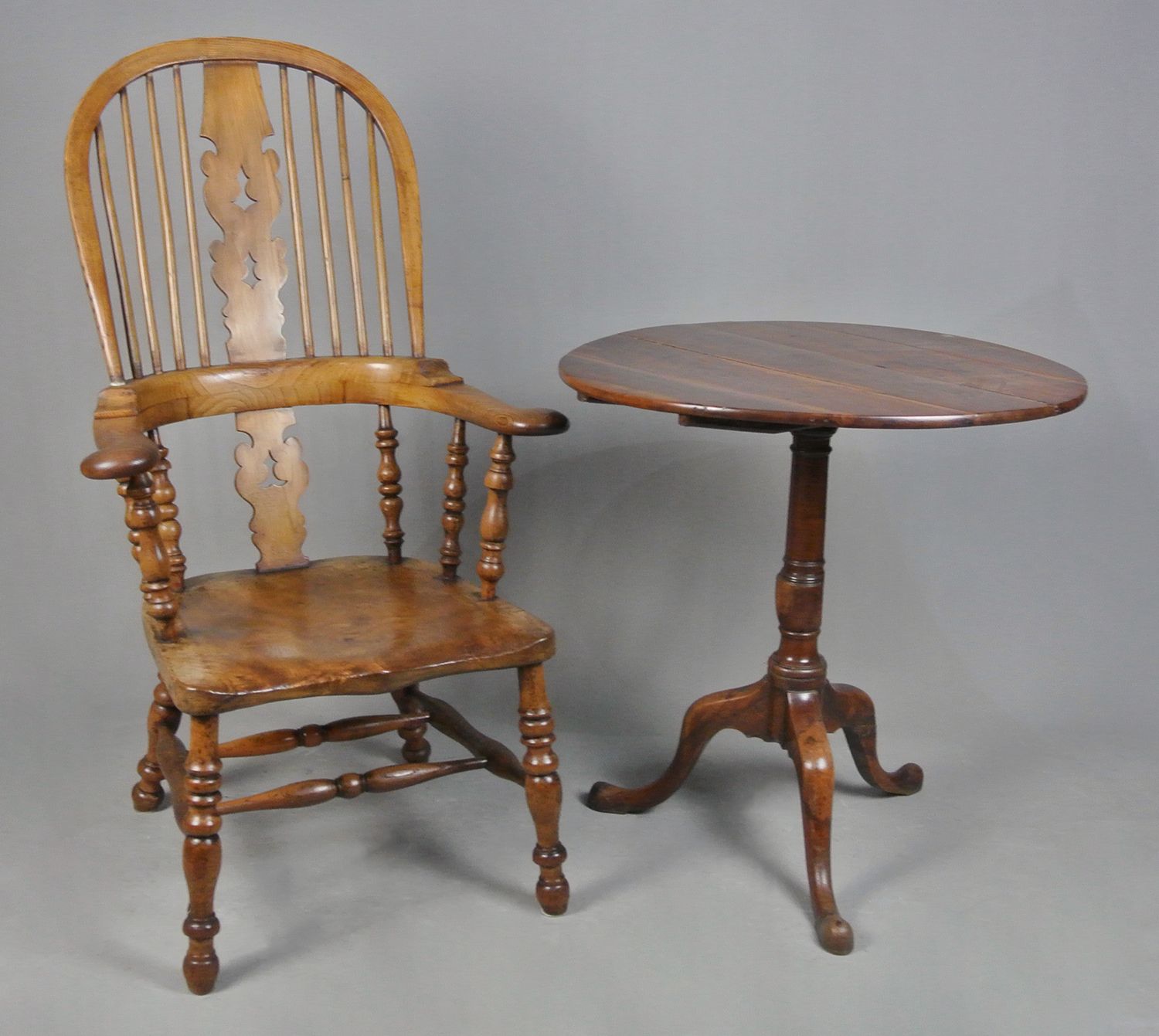 Rare 19th Century Yew, Elm And Ash Windsor Chair C. 1850 photo furniture
