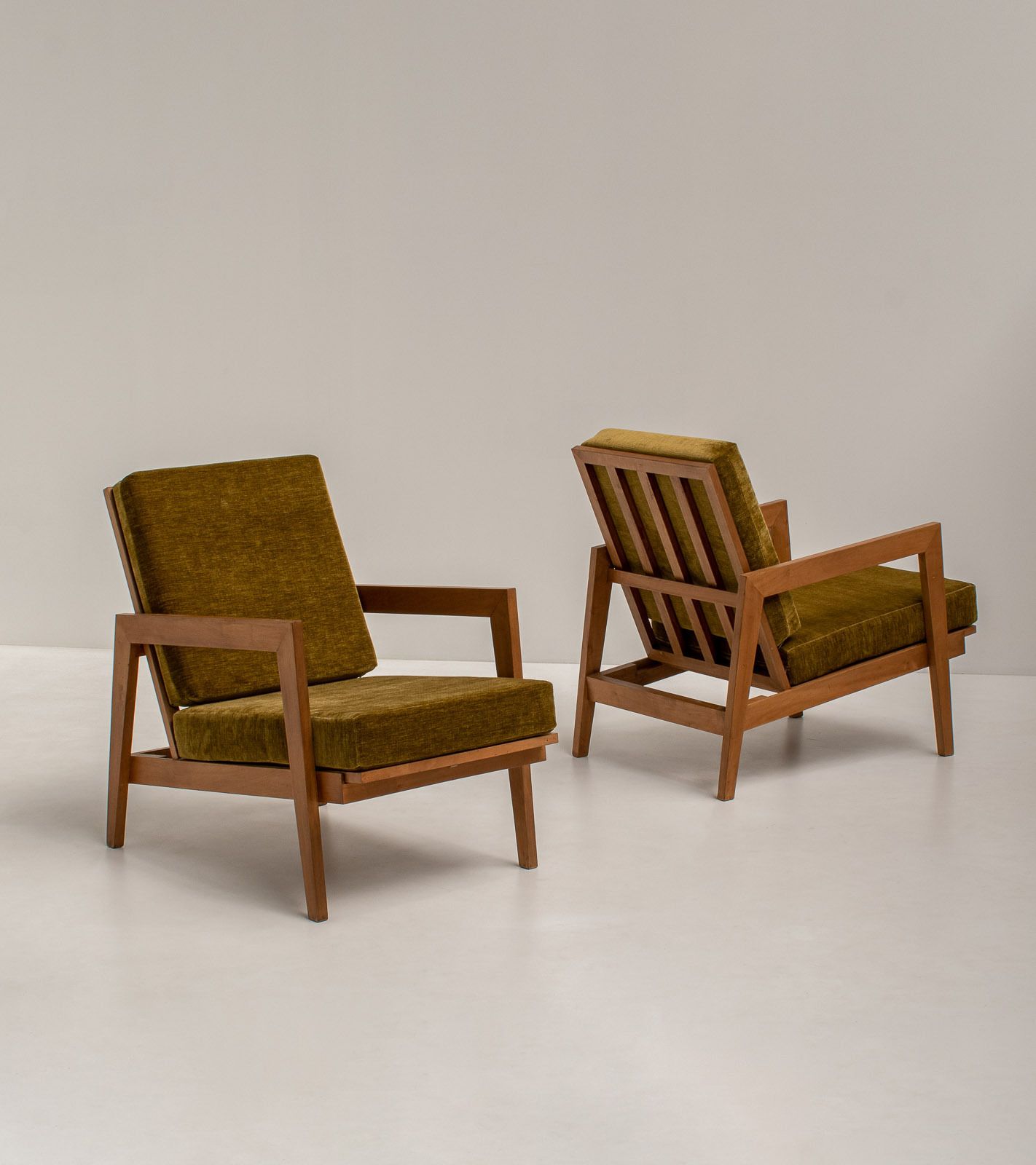 Pair Of French Reconstruction Armchairs, France 1960s photo vinterior