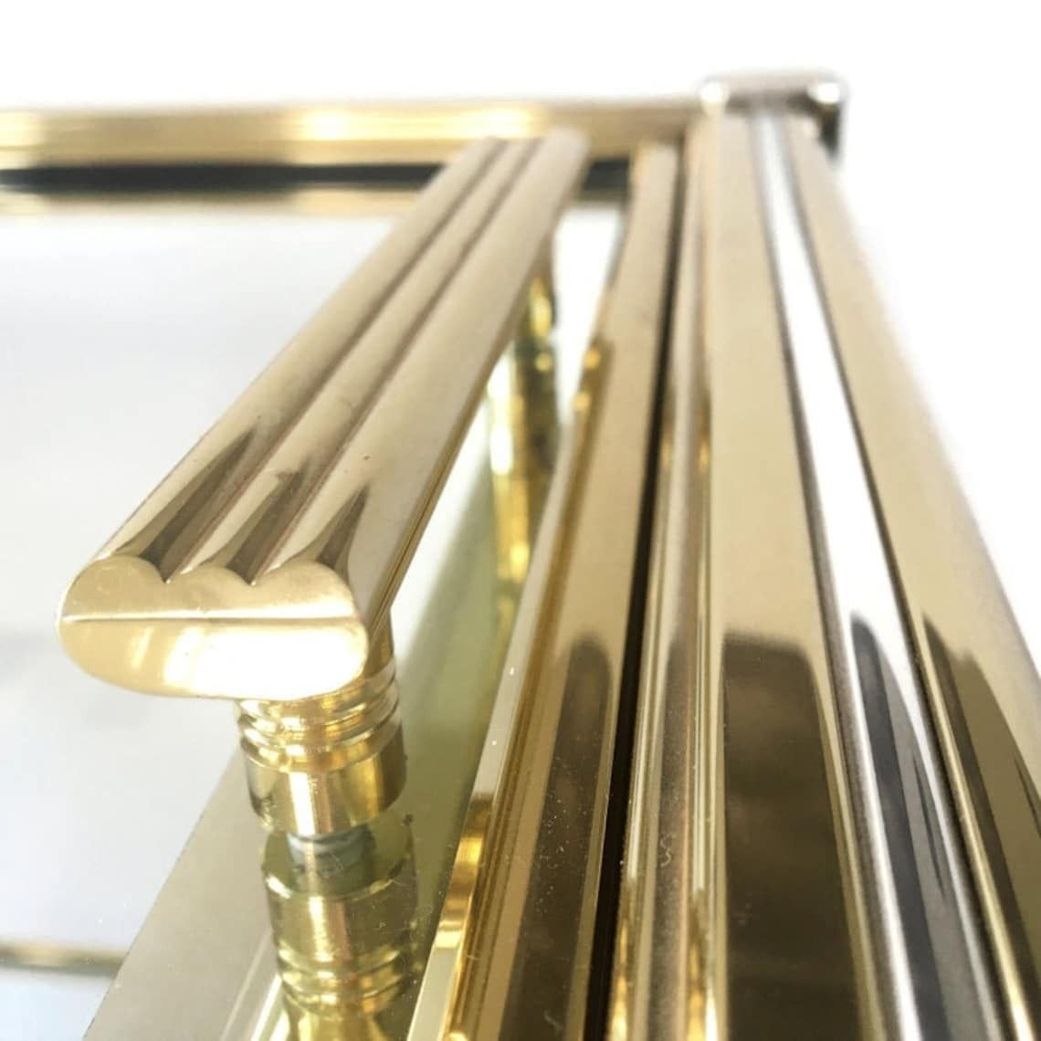 Pierre Vandel Bar Cart With Gold Tray | 3 Levels, Bottle Holder And Serving Tray | Paris 1960s photo Furniture