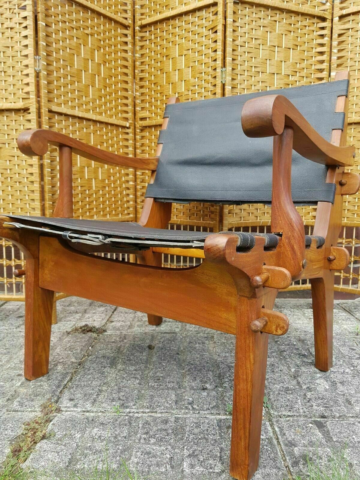Safari Chair By Angel Pazmino Rosewood And Leather Mid Century Vintage 60s. photo furniture