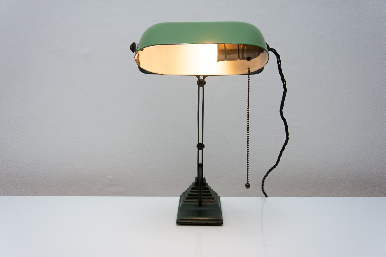 photo for sale Art Deco Bankers Lamp, 1930s, Bohemia