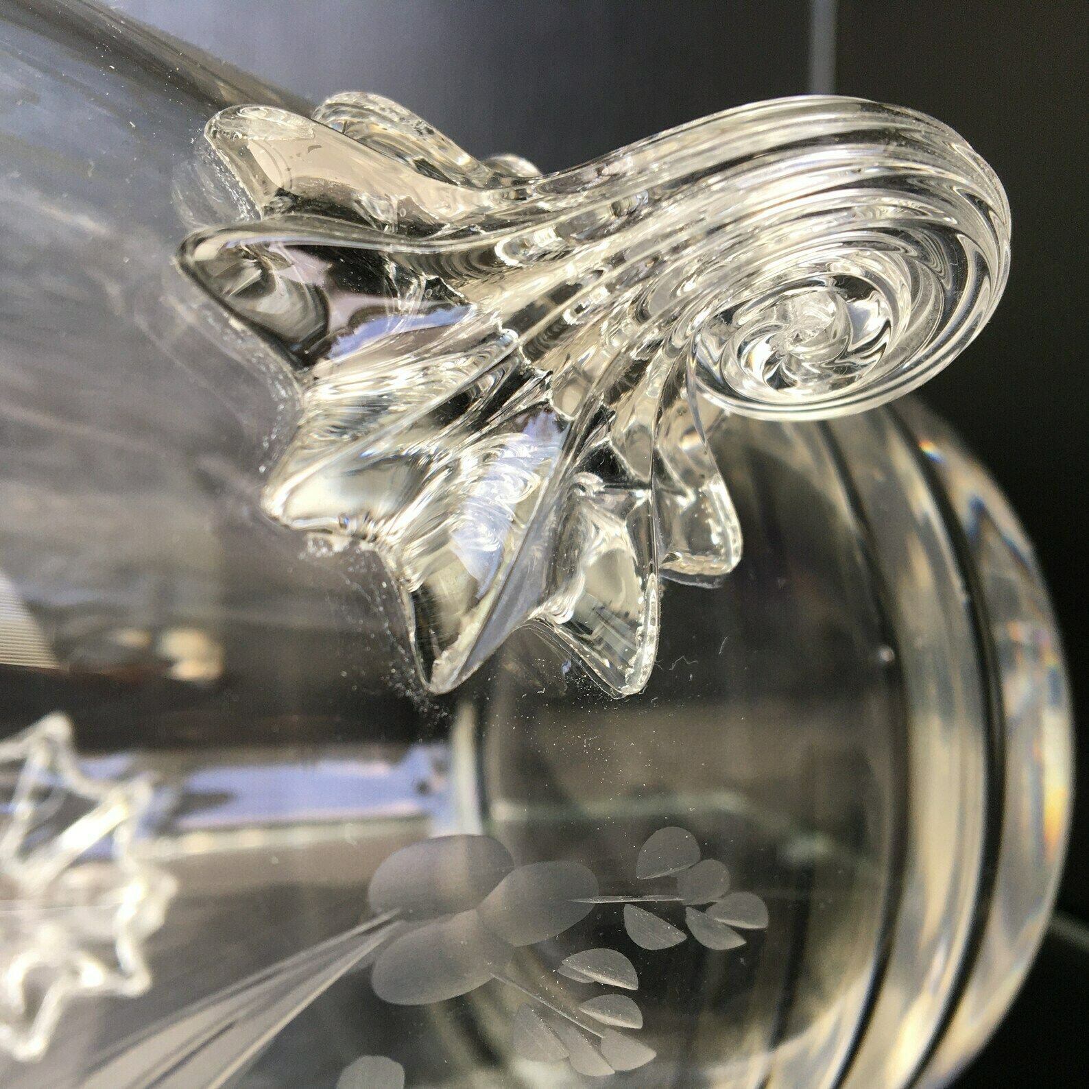 Antieke Ijsemmer | Kristal Met Handvatten | Theresienthal | Vogelingravering photo for sale