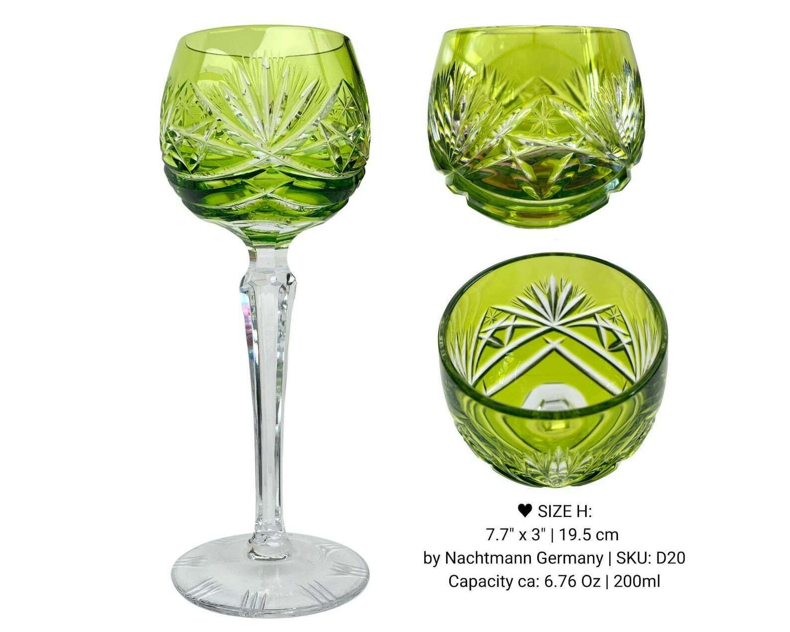 Crystal Wine Glass  1pcs Color Wine Goblet  Cut Pattern And Color Overlay  By Nachtmann, Series 124 photo Home Decor
