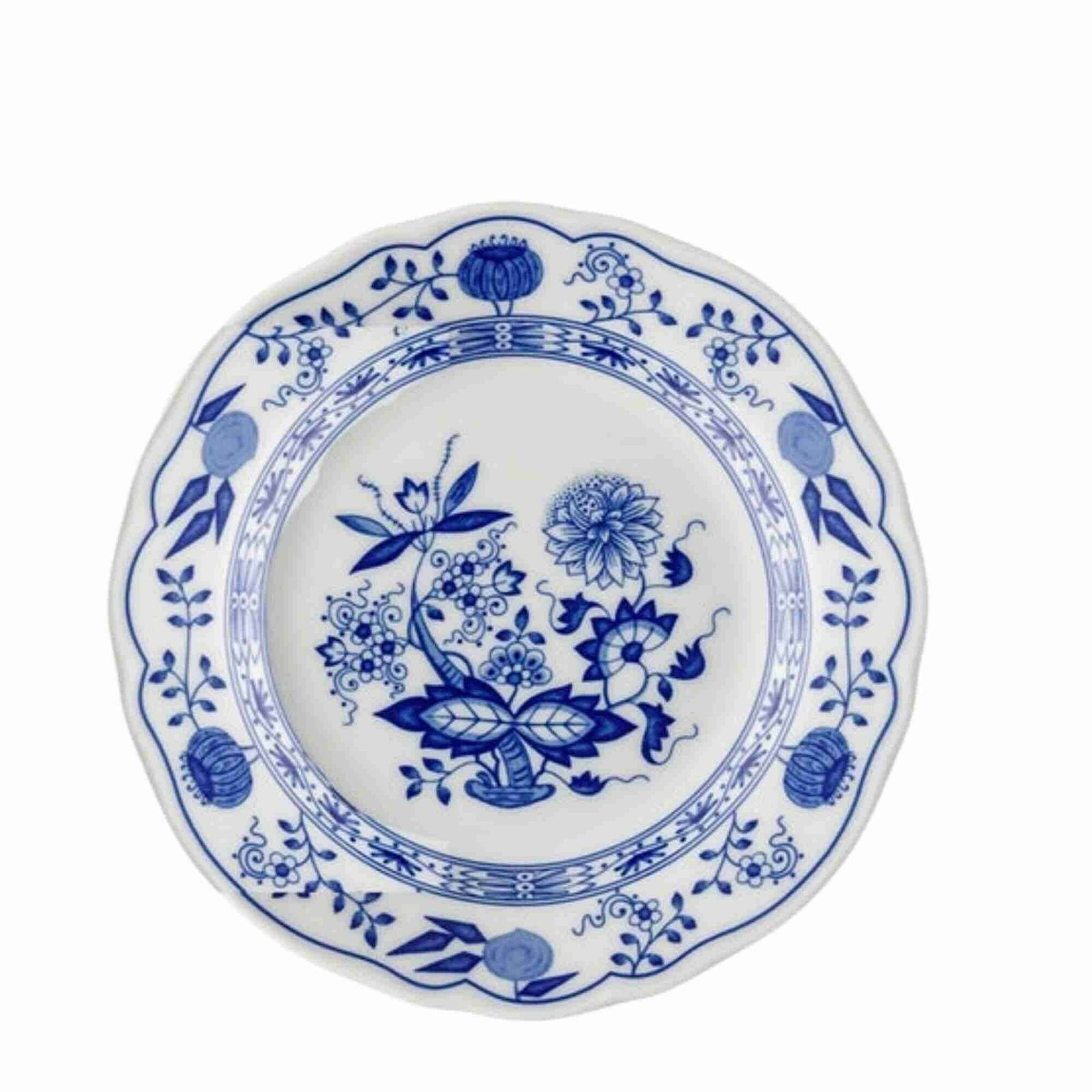 24x Blue Onion Dinnerware | Flat Plates With Cup And Saucers | Hutschenreuther Rosenthal photo for sale