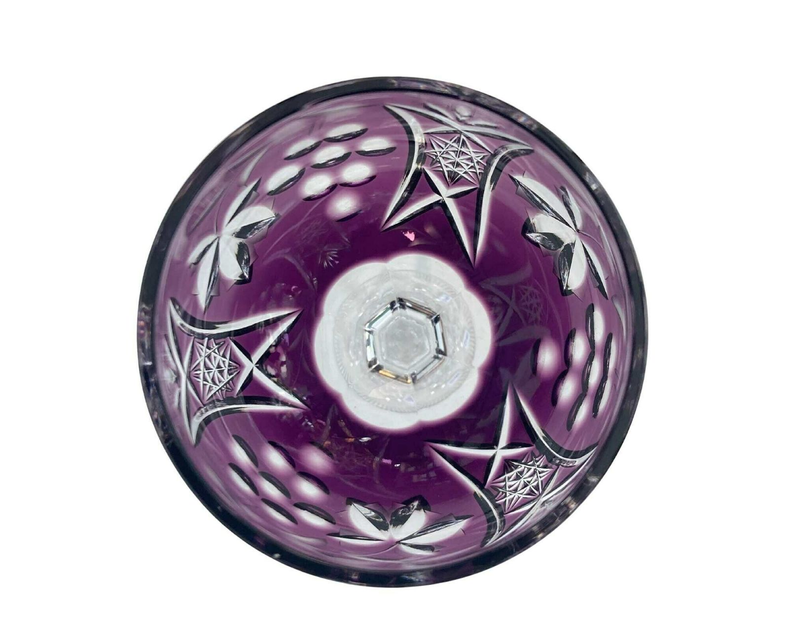 6x Paarse Wijnglazen | Amethyst Wijnglazen | Motief Druiven | Cut To Clear Kristal photo Woonaccessoires