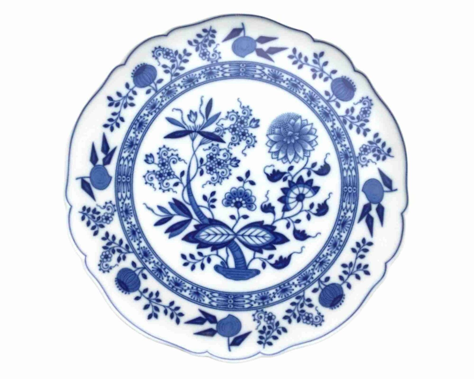 Porseleinen Taartschaal | Cakeserver | Blauw Uien | 32,9 Cm | Hutschenreuther (Rosenthal) | Jaren 1970