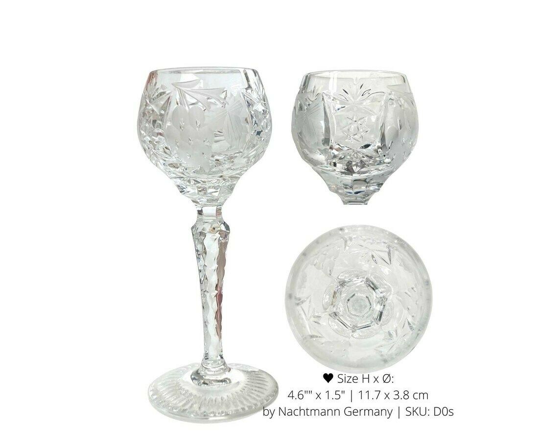 6x Nachtmann Traube Cordial Glasses | Color Overlay | Cut Crystal | 70s photo for sale
