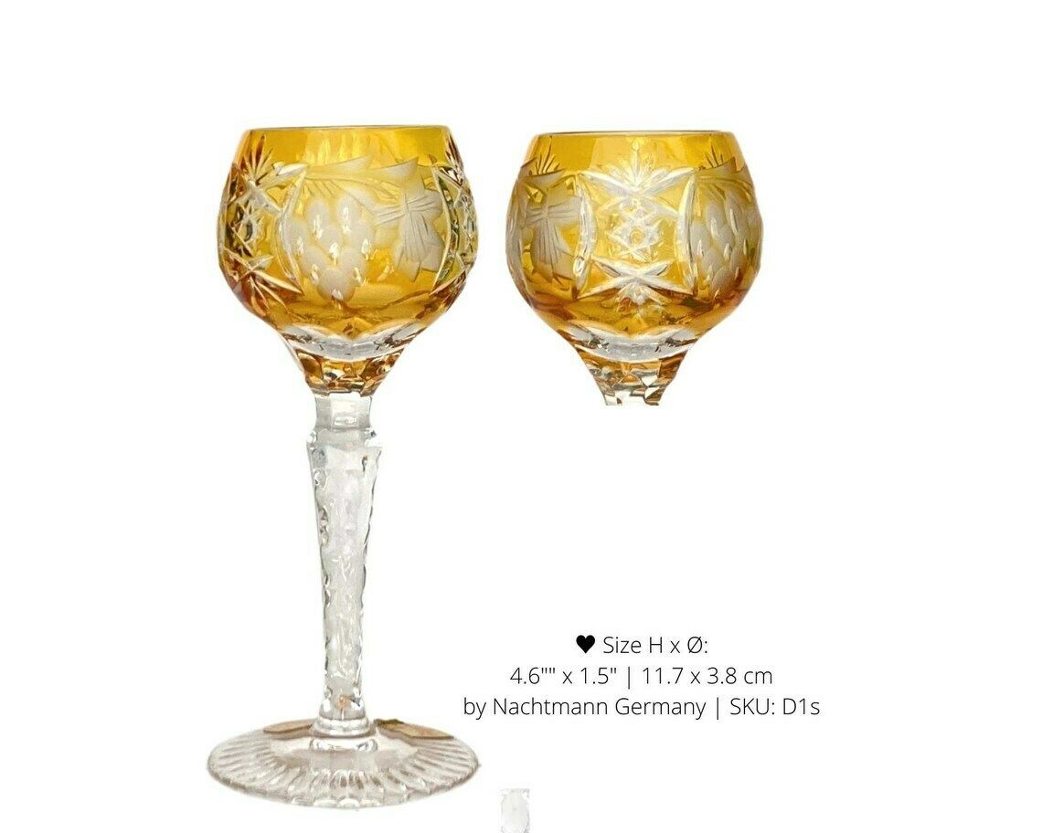 6x Nachtmann Traube Cordial Glazen | Color Overlay | Geslepen Kristal | Jaren 70 photo buy